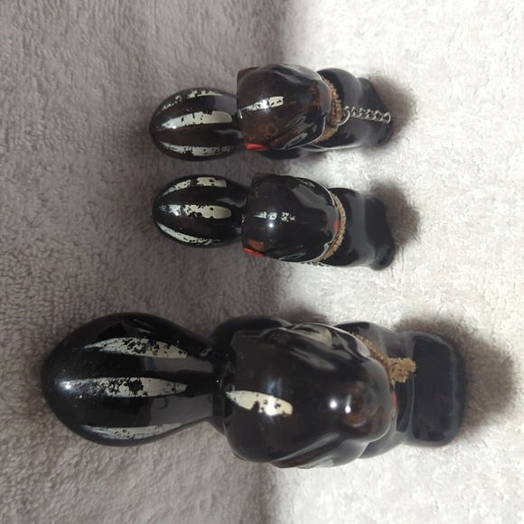 Vintage Ceramic Skunk Family of 3 Black/Brown Tones - Picture 8 of 8